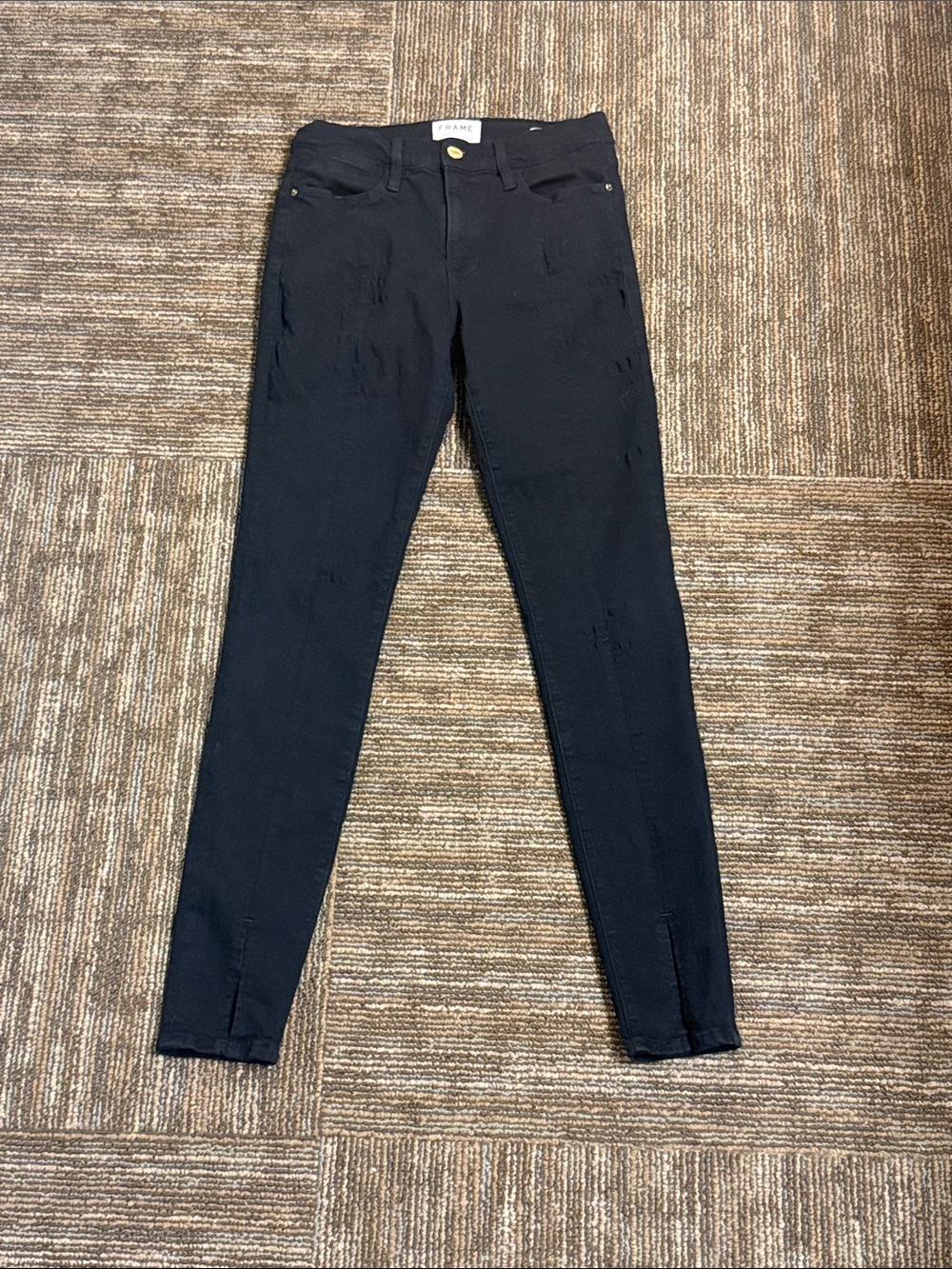 Frame Denim Black Le High Skinny Jeans